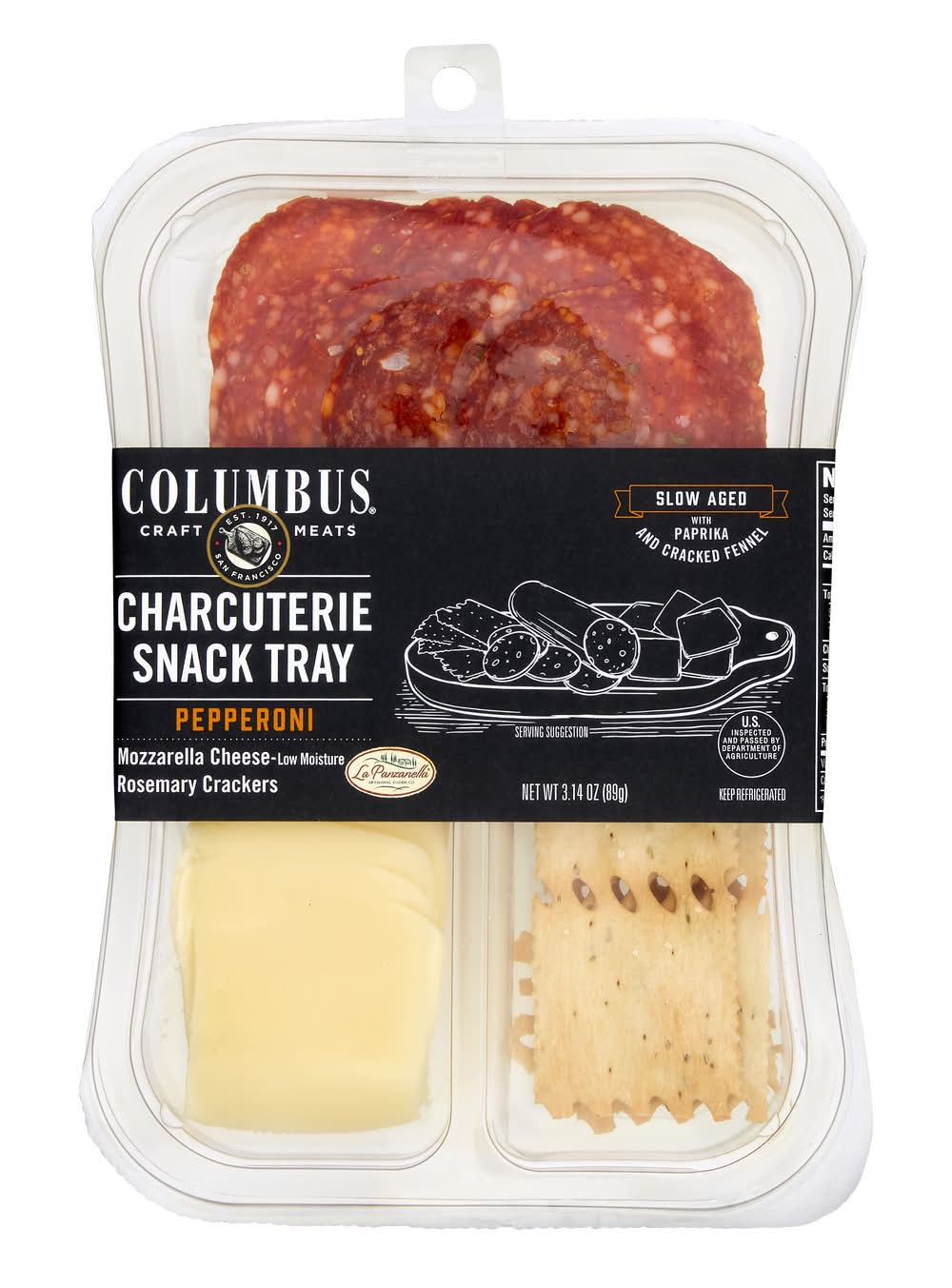 Columbus Slow Aged Pepperoni Snack Tray (3.14 oz)