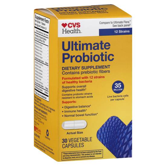 Cvs Health Ultimate Probiotic Vegetable Capsules Dietary Supplement (30 ct)
