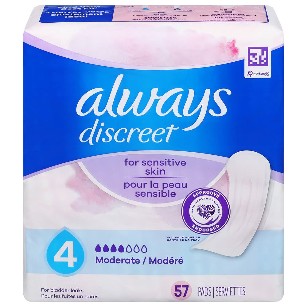 Always For Sensitive Skin 4 Moderate Pads (1.2 lbs)