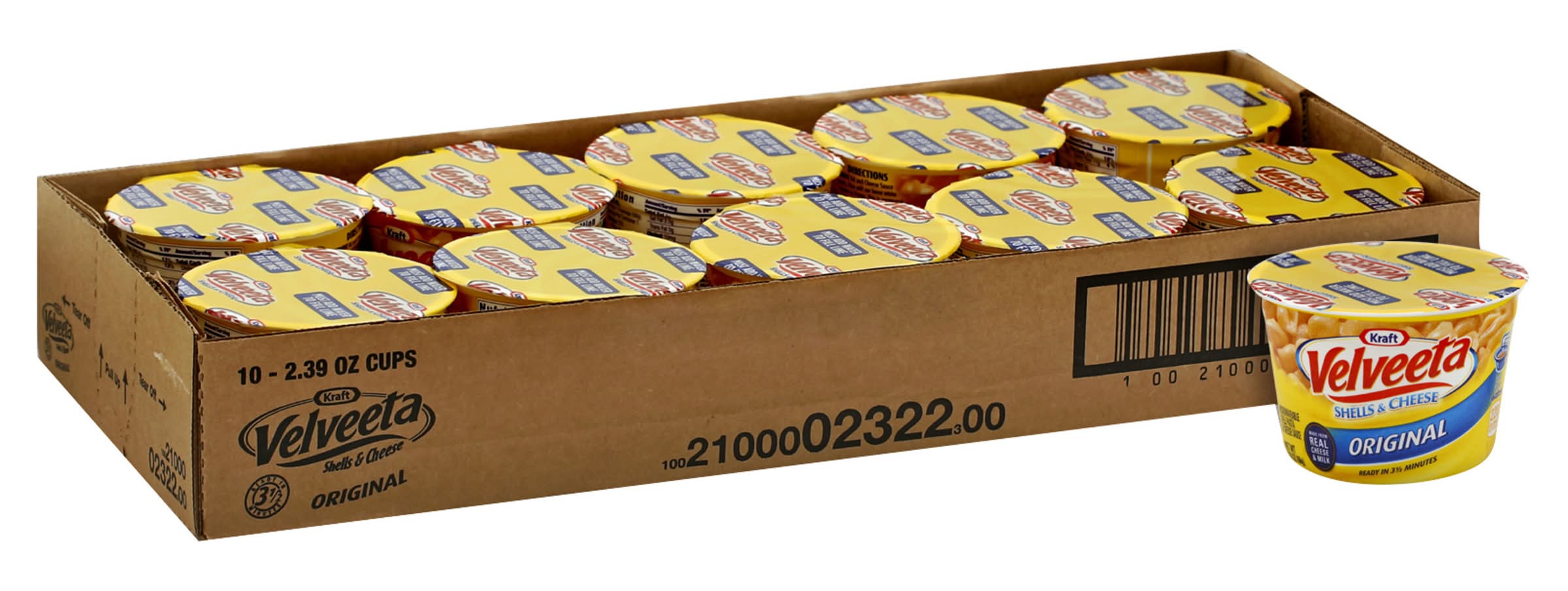 Velveeta Original Microwaveable Pasta & Sauce, Shells-Cheese (2.39 oz, 10 ct)