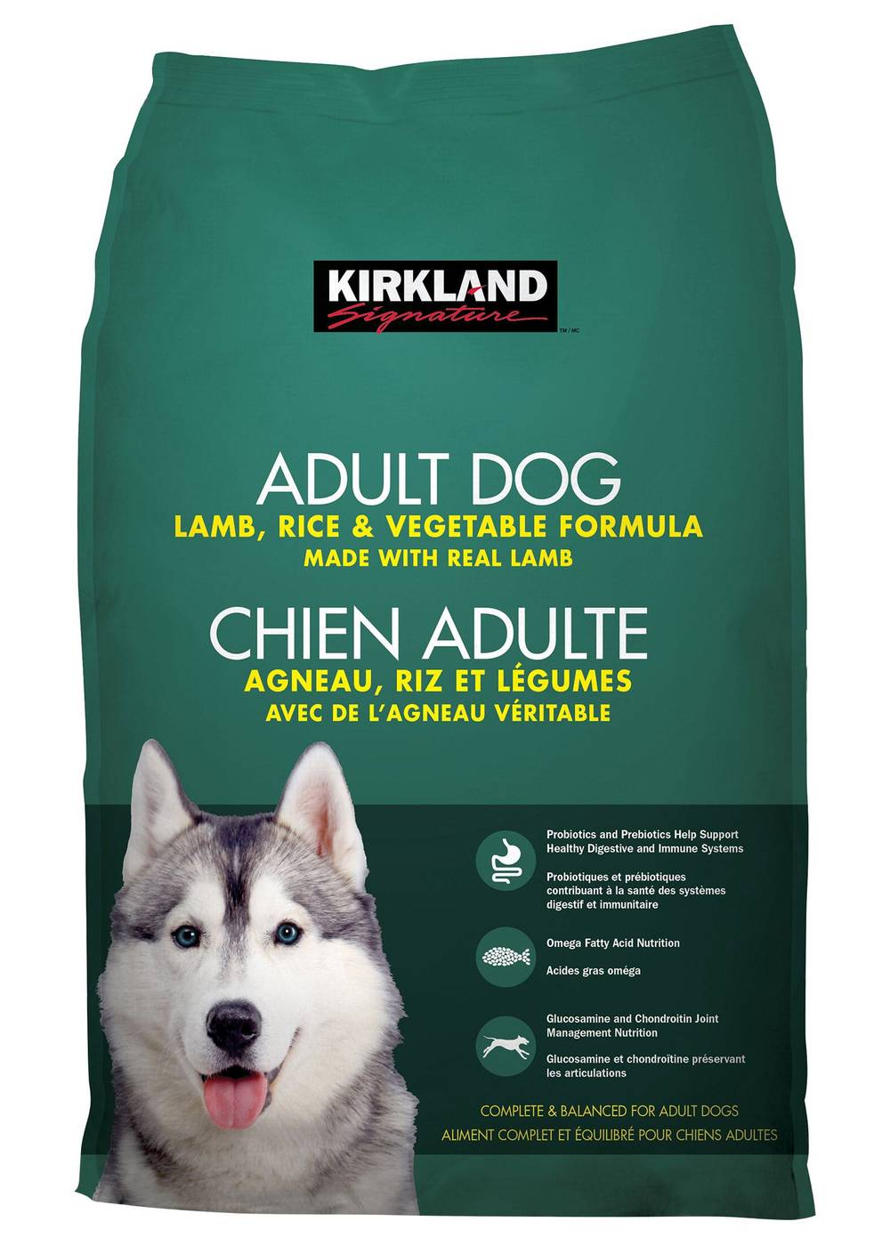 Kirkland Signature – Nourriture Pour Chien Adulte Agneau, Riz Et Légumes, 18,14 Kg (40 Lb.) / Kirkland Signature Lamb, Rice & Vegetables Adult Dog Food, 18.14 Kg (40 Lb.)