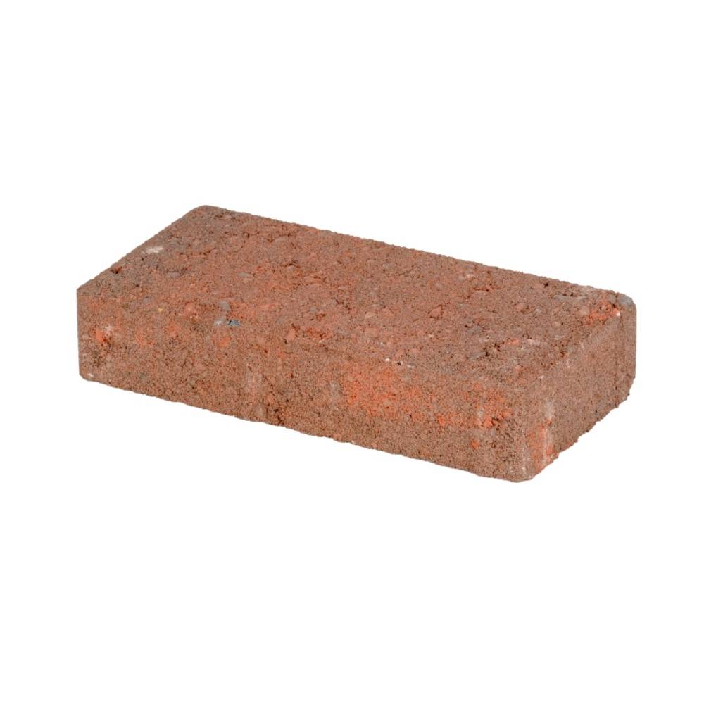 8-in L x 4-in W x 2-in H Rectangle Red/Charcoal Concrete Paver | 156309335