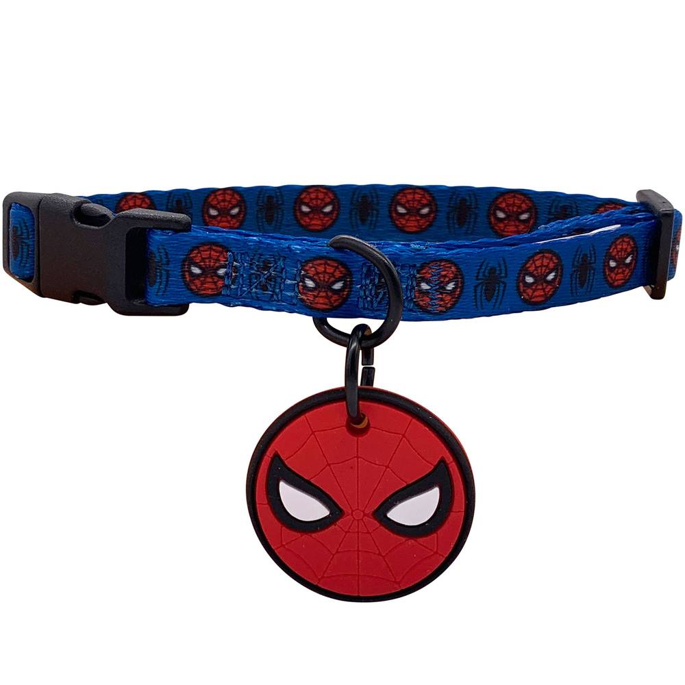 Spiderman Dog Collar (Color: Blue, Size: X Small)