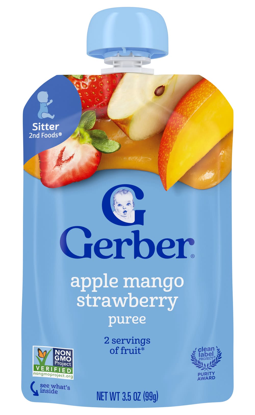 Gerber Apple Mango Strawberry Toddler 12+ Months Baby Food (3.5 oz)