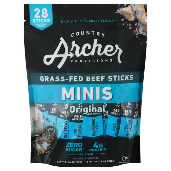 Country Archer Original Minis Grass-Fed Beef Sticks (28 ct)