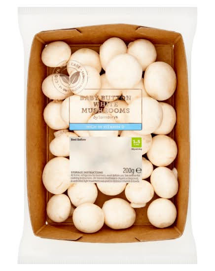 Sainsbury's Baby Button White Mushrooms (200g)