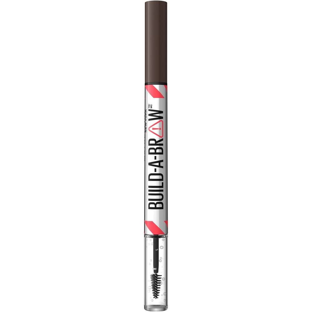 Maybelline New York Build-A-Brow 2-In-1 Brow Pen And Sealing Gel, Deep Brown, .048 Oz