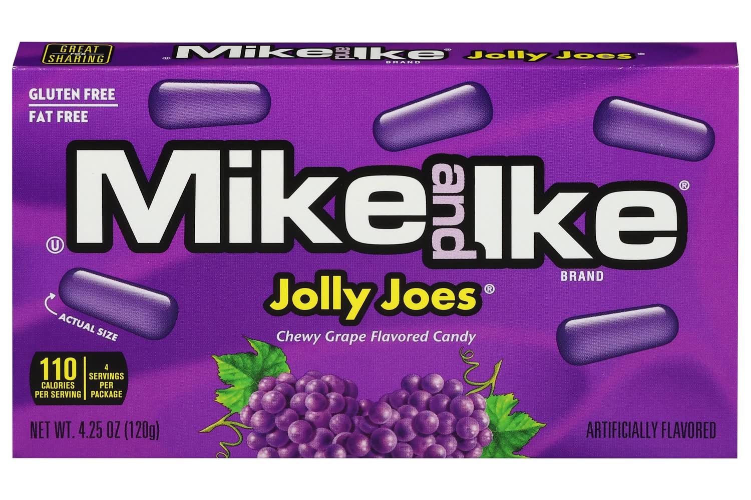 MIKE AND IKE Jolly Joes Candy, Grape (4.25 oz)