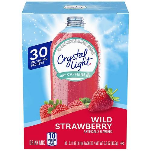 Crystal Light Wild Strawberry Powdered Drink Mix with Caffeine - 0.11 oz x 30 pack
