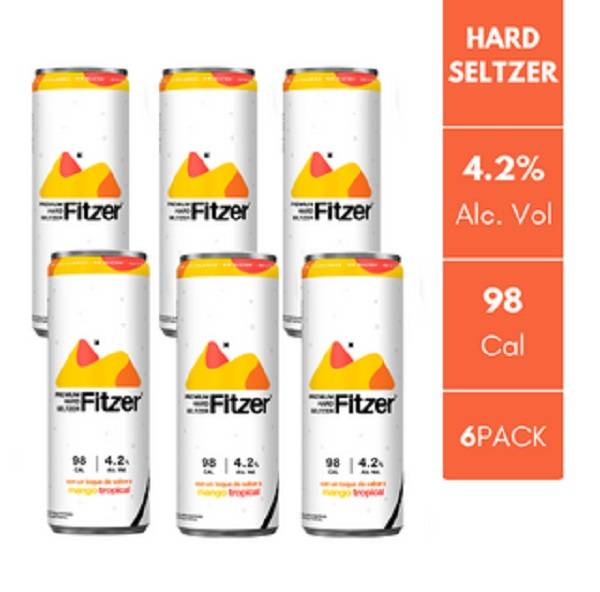 Fitzer · Hard seltzer, mango tropical (6 x 355 ml)
