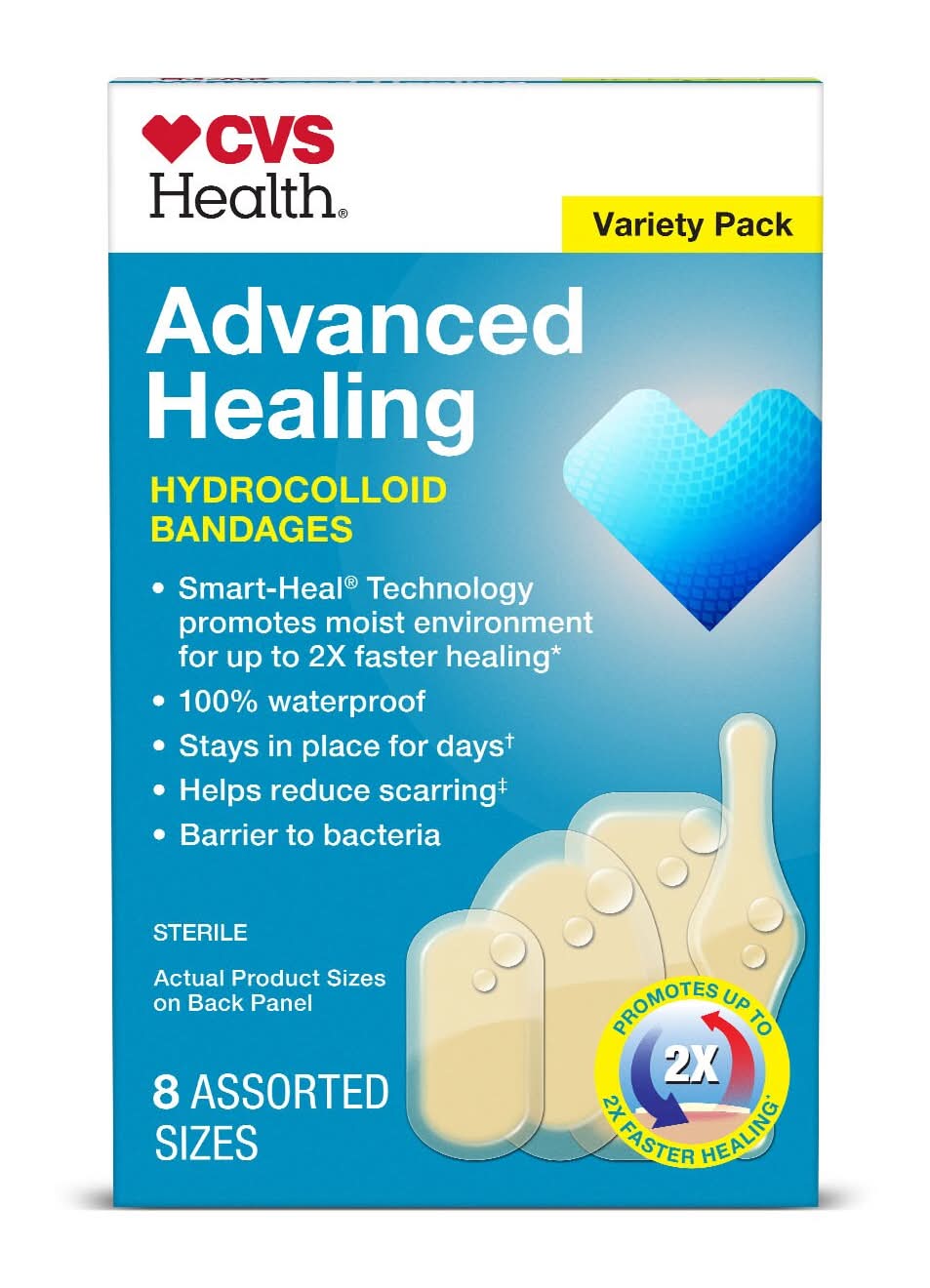 CVS Health Advanced Healing Bandages, Assorted (8 ct)