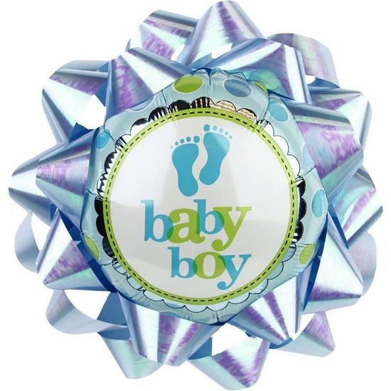 Uninflated Baby Boy Balloon Gift Bow
