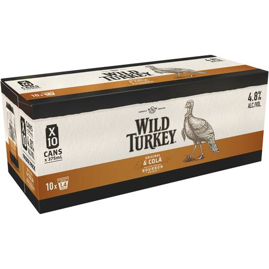 Wild Turkey & Cola Can 375mL  X 10 Pack