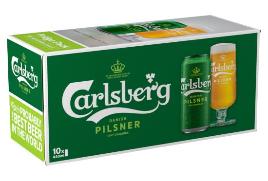 Carlsberg Danish Pilsner Lager Beer (10 x 440ml)