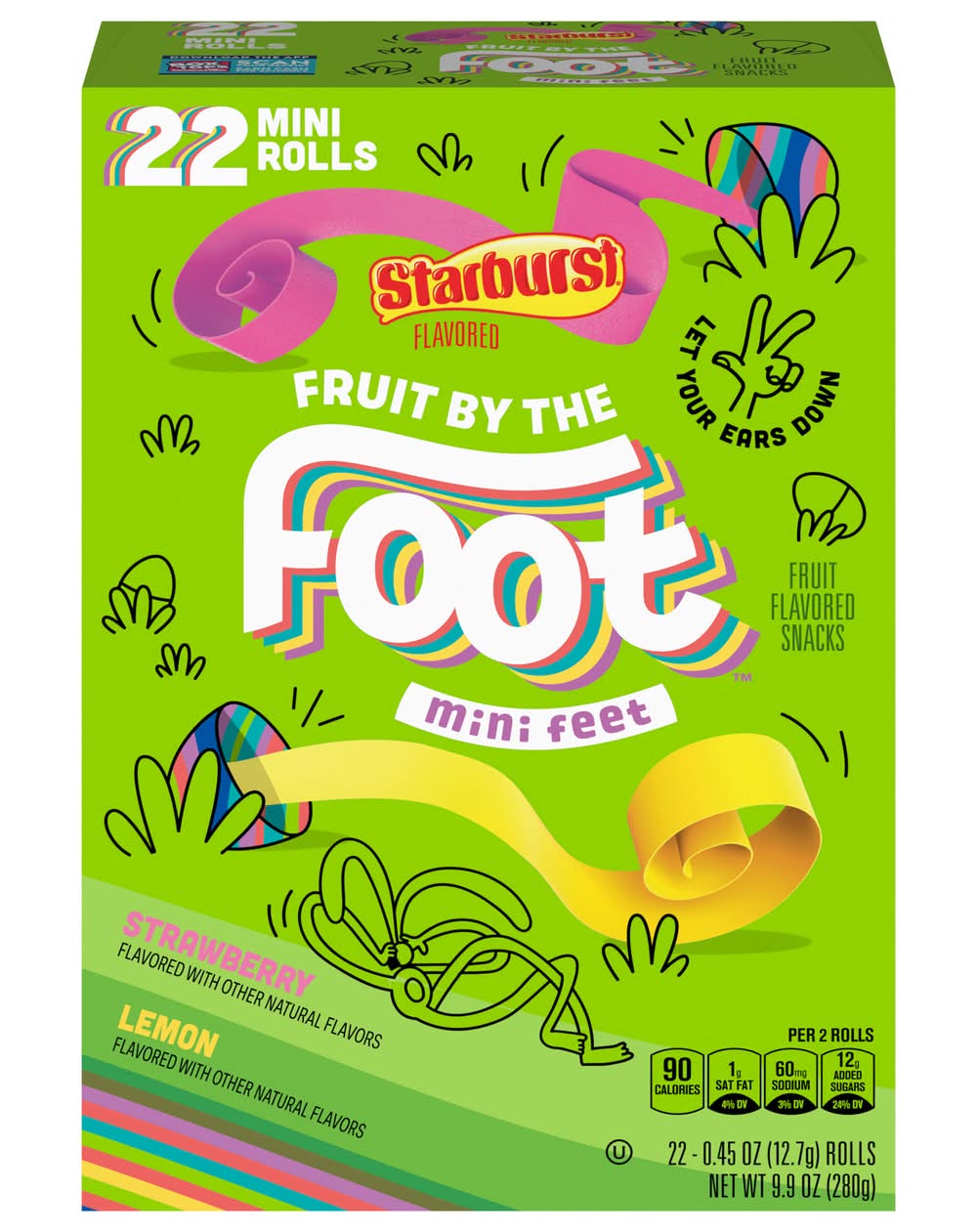 Fruit by the Foot Starburst Easter Mini Rolls, Strawberry-Lemon (9.9 oz, 22 ct)