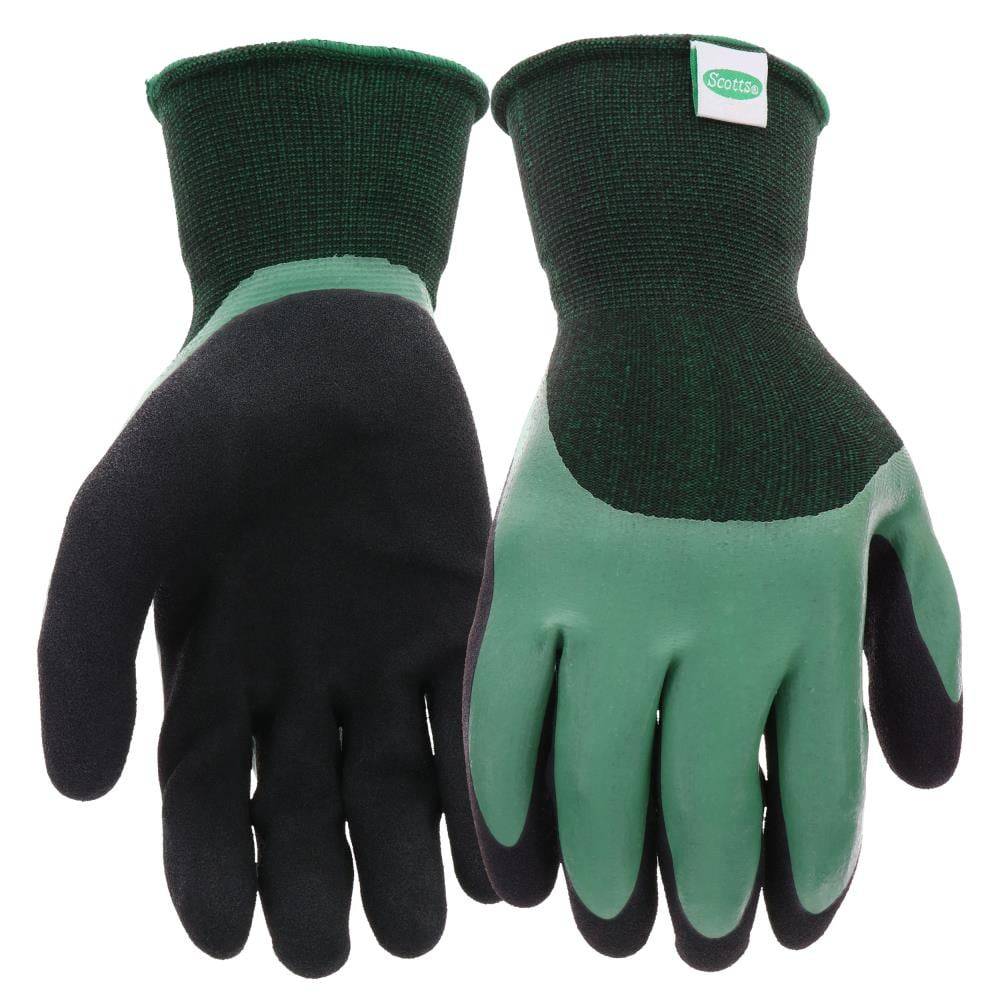 Scotts Large Black Latex Dipped Latex Gardening Gloves, (1-Pair) | SC30602/L