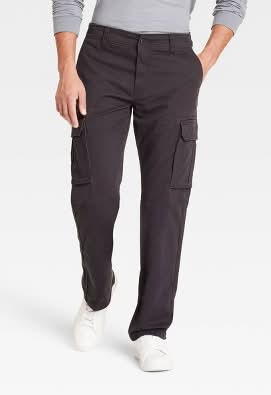 Goodfellow & Co. Straight Fit Cargo Pants, Men, 32x30, Gray
