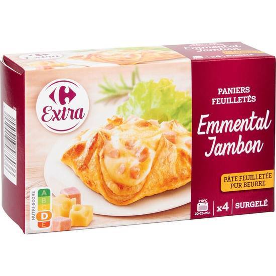 Carrefour Extra - Paniers feuilletés (emmental - jambon)