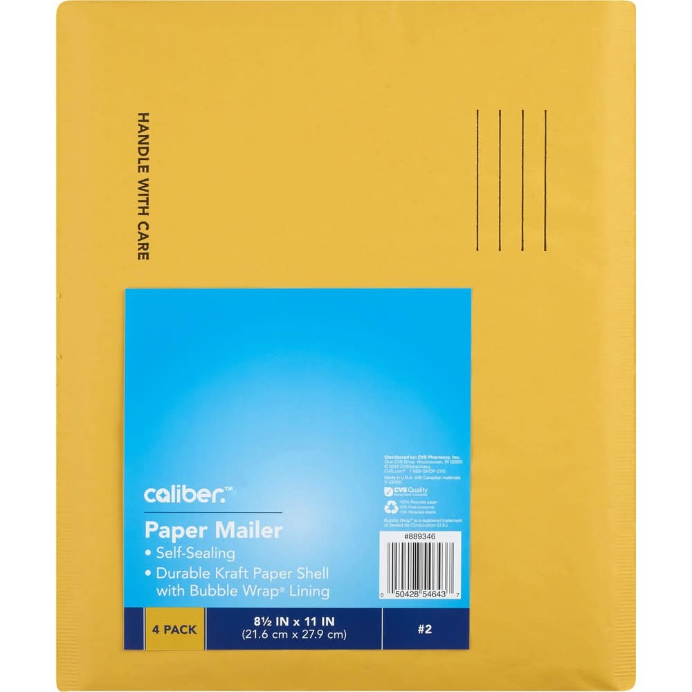 Caliber Kraft Bubble Mailer (Manila) (4 ct)