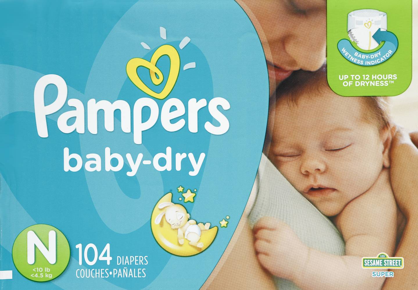 Pampers Baby-Dry Newborn Diapers (104 ct)