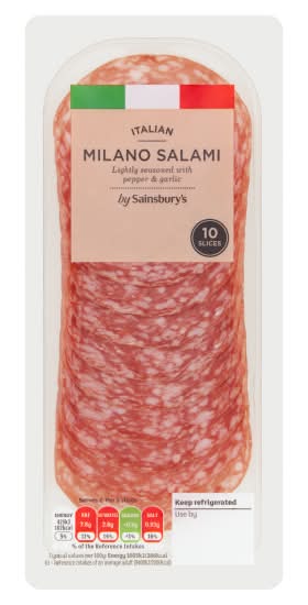 Sainsbury's Italian Milano Salami Slices (10 pack)