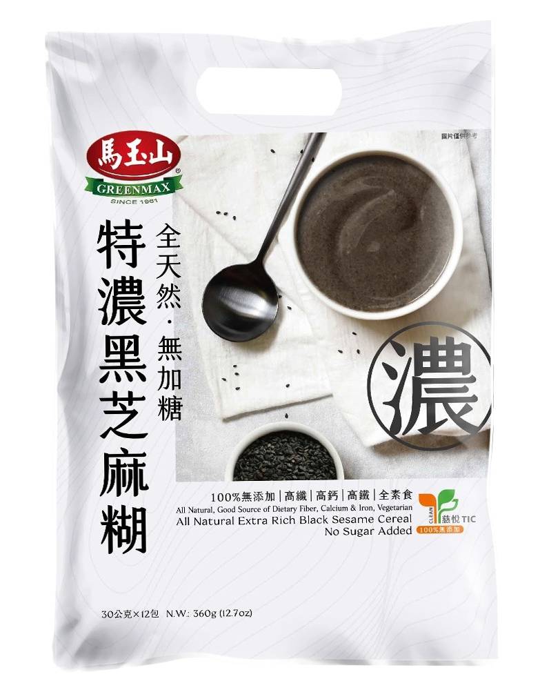 馬玉山全天然無加糖特濃黑芝麻糊 <30g克 x 12 x 1Bag包>