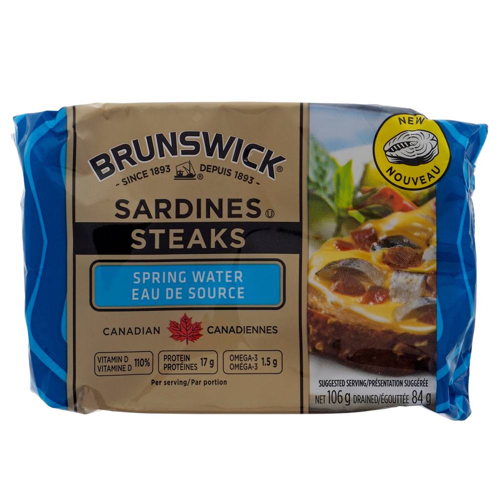 Brunswick Sardine Steaks in Spring Water