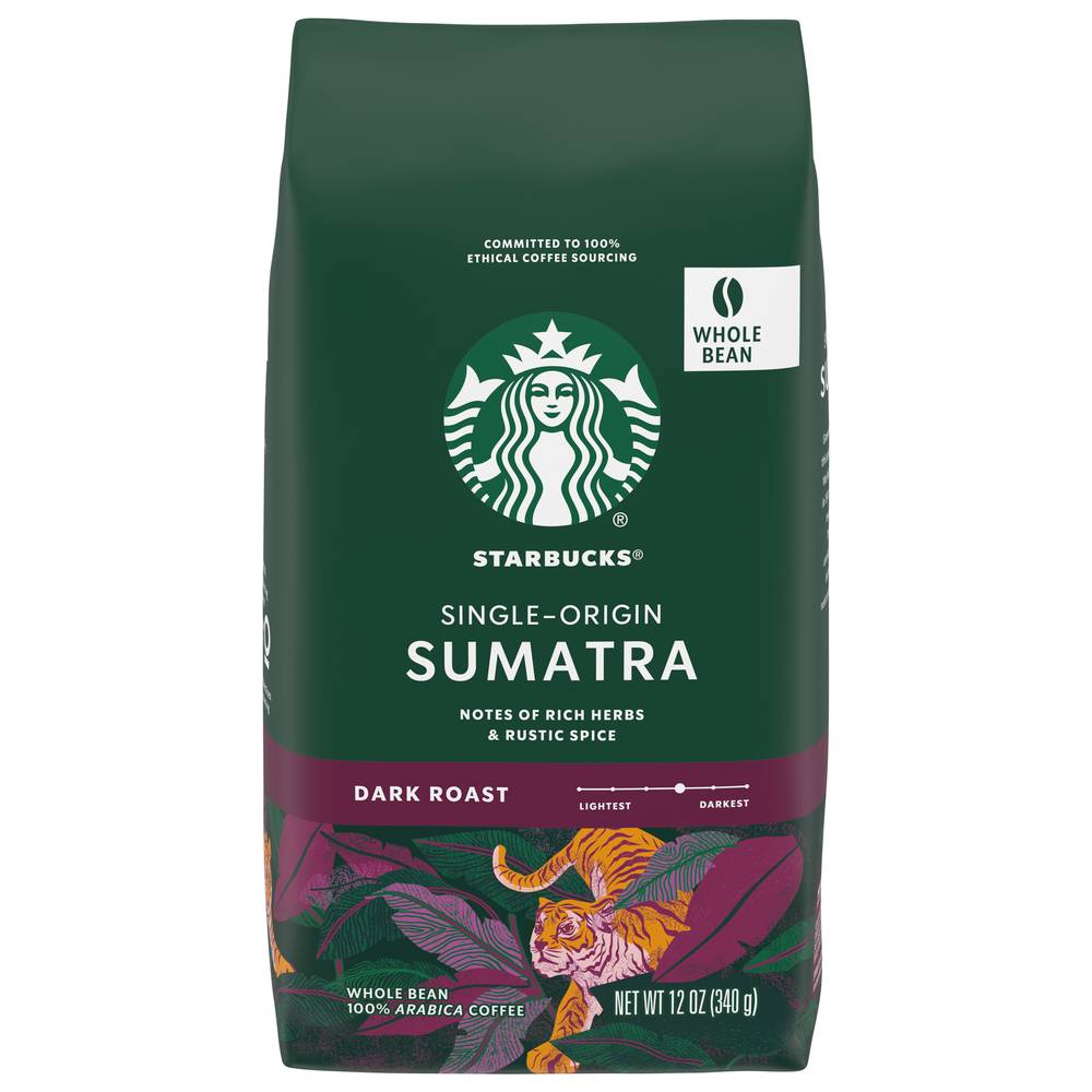 Starbucks Sumatra Dark Roast Whole Bean Coffee (12 oz)