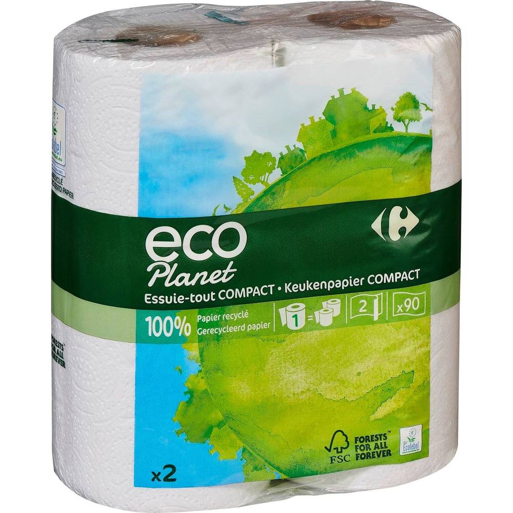 Carrefour - Ecoplanet essuie-tout compact rouleaux