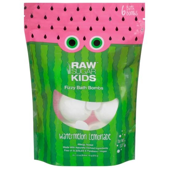 Raw Sugar Kids Watermelon Lemonade Fizzy Bath Bombs