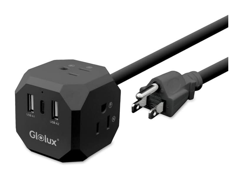 #253519 Glolux 3座3孔15W USB流星錘延長線-2.1M EC200-20W3AB