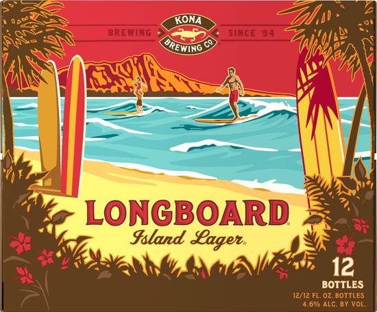 Kona Brewing Co. Longboard Island Lager Beer (12 ct, 12 fl oz)