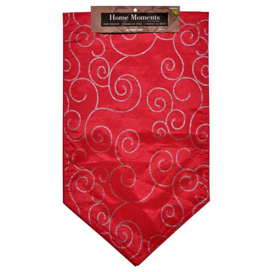 Home Moments Table Runner With Silver Accent Designs (33X120CM)