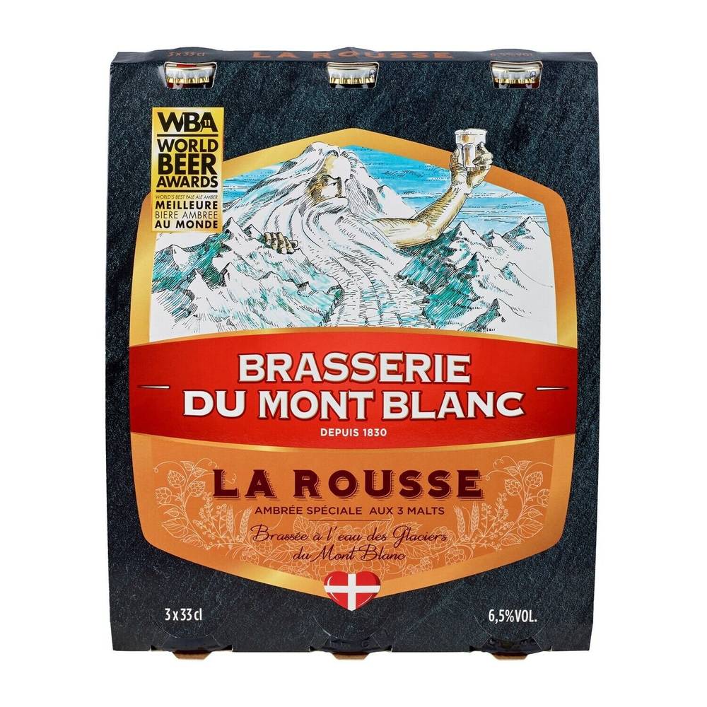 Brasserie du Mont-Blanc - Bière ambrée la rousse (3 pack, 330 ml)