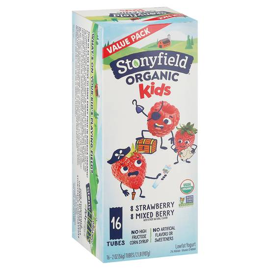 Stonyfield Organic Kids Blueberry & Strawberry Yogurt Tubes (16 ct)