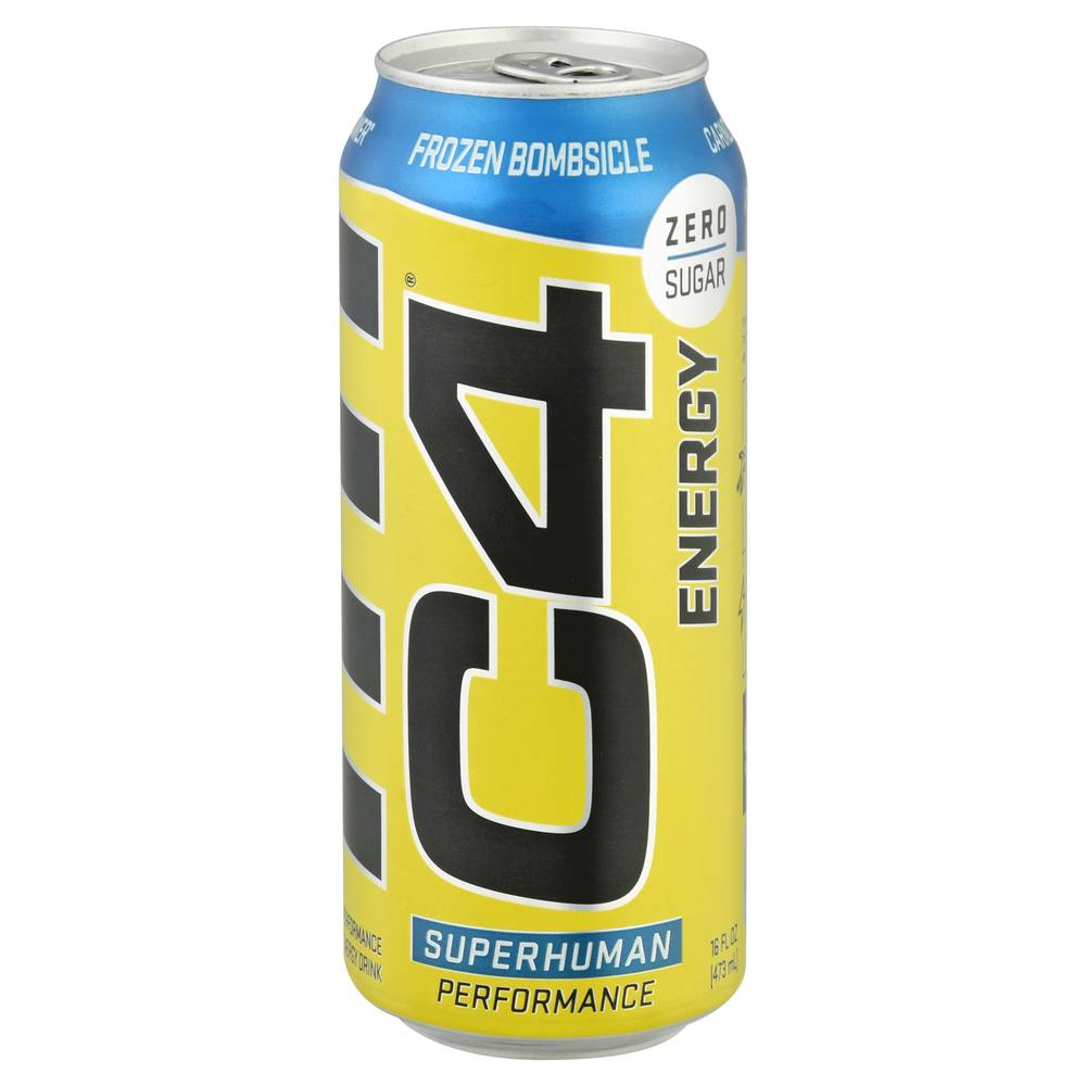 C4 Energy Super Human Performance Energy Drink, Frozen Bombsicle (16 fl oz)