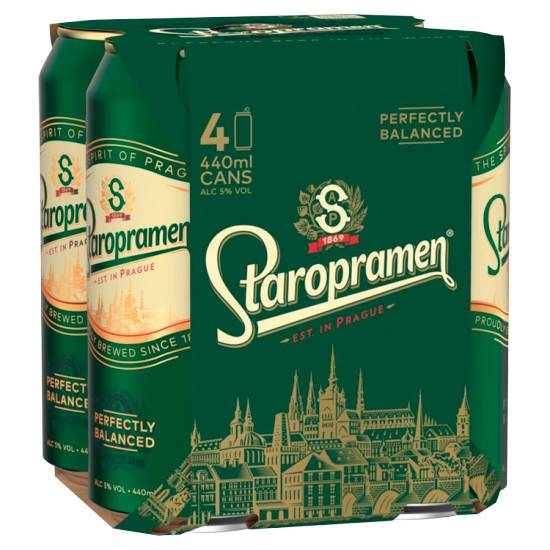 Staropramen Premium Czech Style Pilsner Lager Beer (4 x 440ml)