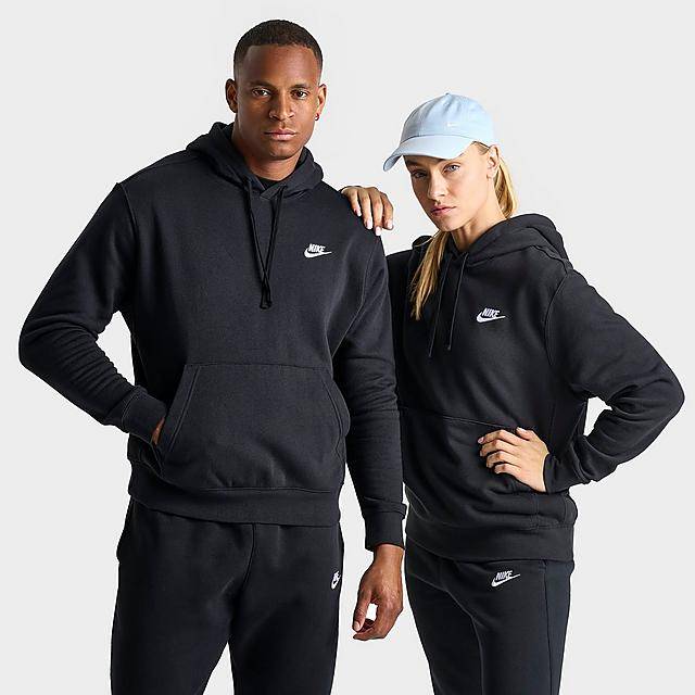 Nike Sportswear Club Fleece Embroidered Hoodie (x-large) (black-white)