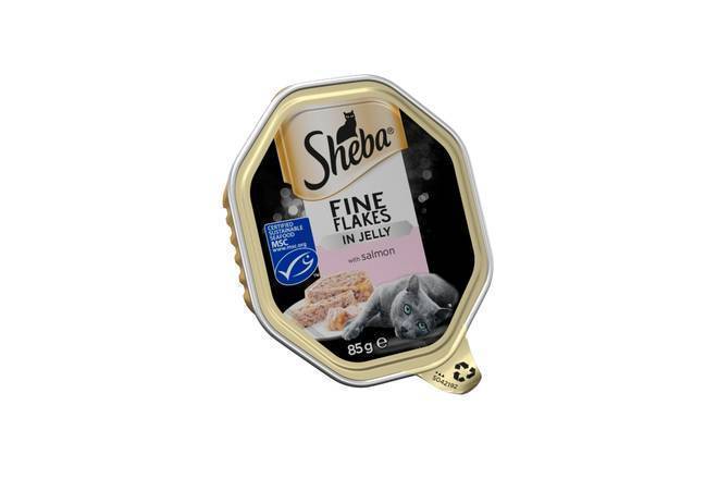 Sheba Fine Flakes Cat Food Tray Salmon in Jelly 85g