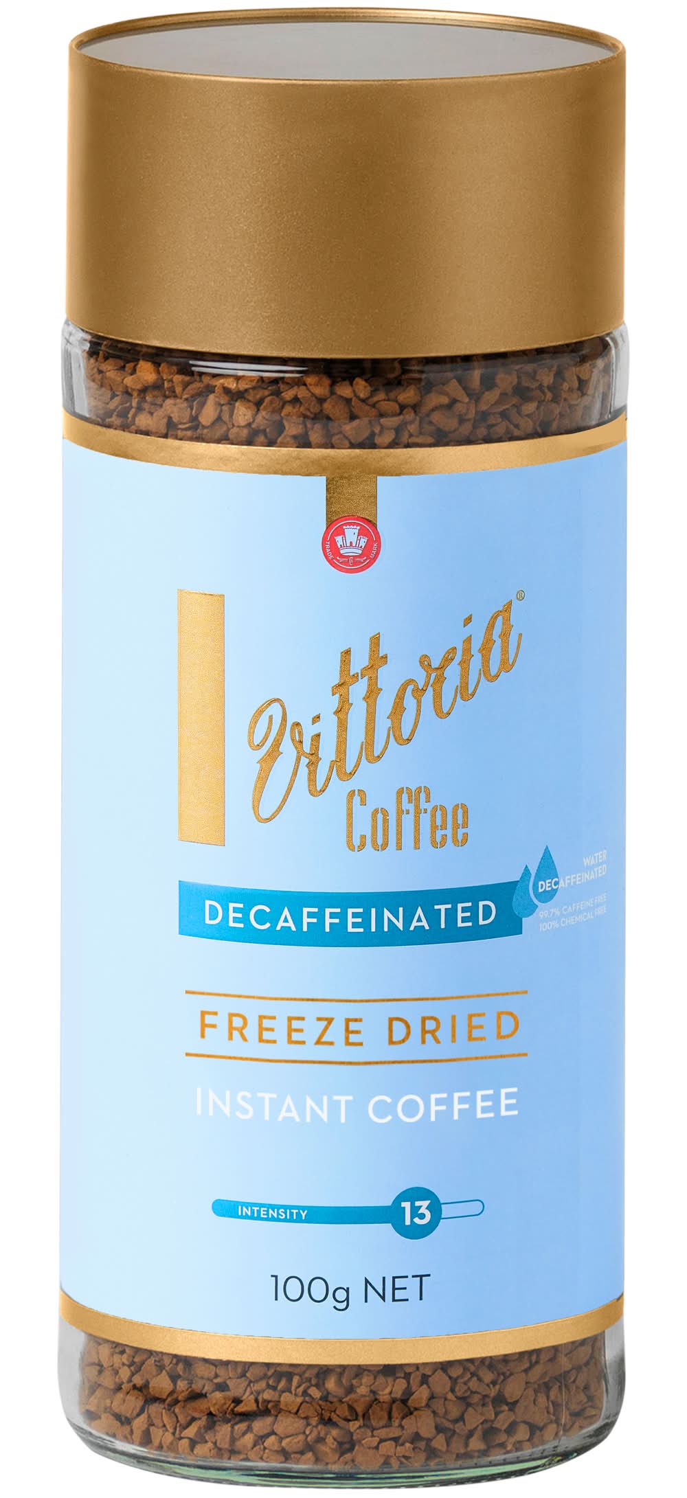 Vittoria Coffee Freeze Dried Instant Decaf Coffee (100g)