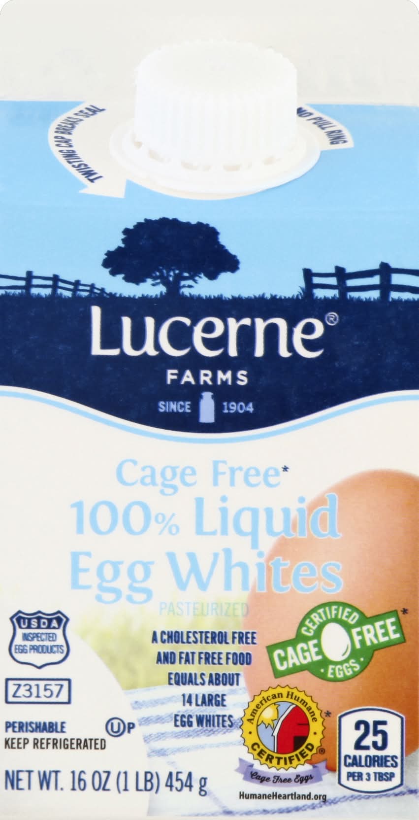 Lucerne Cage Fee 100% Liquid Egg Whites (16 oz)