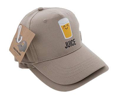 "Beer" & "Juice" Adult & Kids 2-piece Baseball Cap Set (tan)