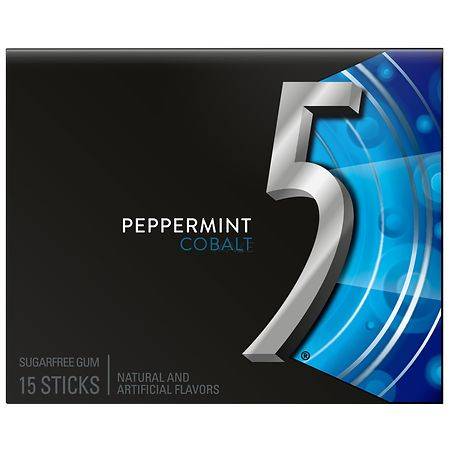 Five Sugar Free Chewing Gum Sticks Peppermint Cobalt - 15.0 ea