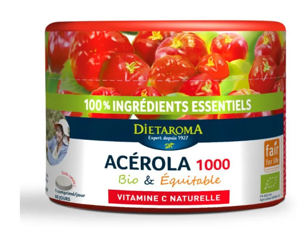 Dietaroma - Acérola 1000 bio comprimés, cassis (60)