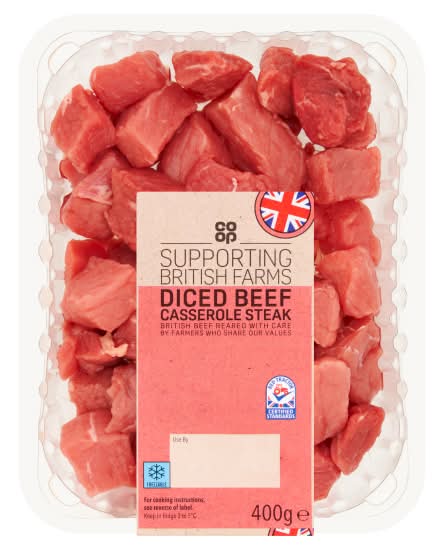 Co-op Supporting British Farms Diced Beef Casserole Steak (400g)