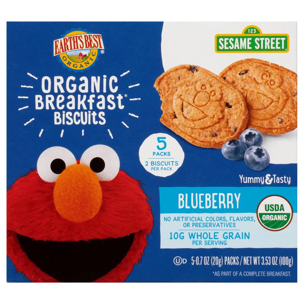 Earth's Best Sesame Street Organic Blueberry Breakfast Biscuits (5 x 0.7 oz)