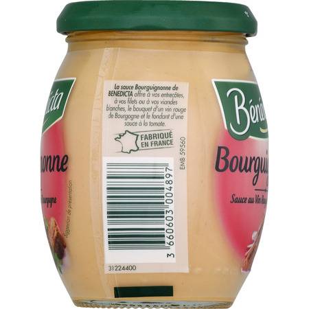 Sauce bourguignonne au vin rouge de Bourgogne BENEDICTA - le pot de 270g
