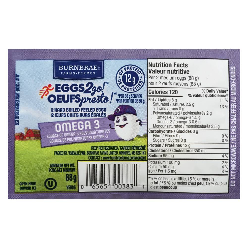 Eggs2go Omega 3 Hard Boiled Eggs (2 ea)