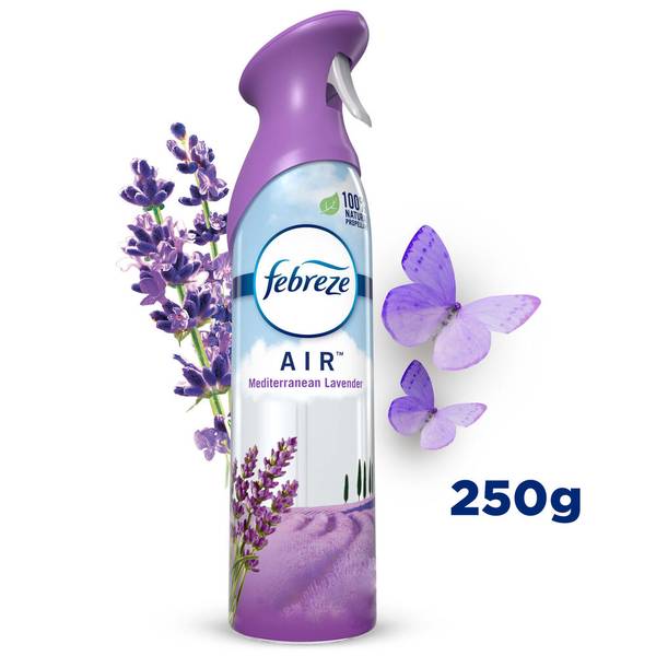 Febreze aromatizante y eliminador de olores mediterranean lavender (spray 250 g)