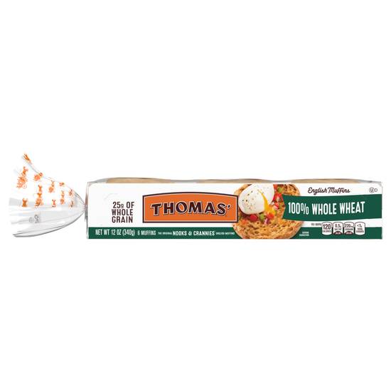 Thomas' 100% Whole Wheat English Muffins (6 ct)